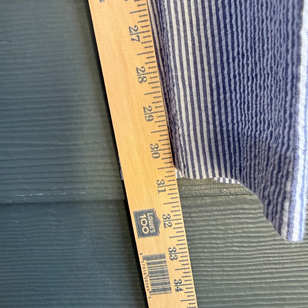 Alan Flusser Seersucker Cotton Dress Pants Blue White Stripe 40x32 - Picture 8 of 8